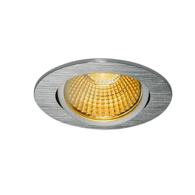 NEW TRIA 68, encastré de plafond, rond, alu brossé, LED, 7,2W, 1800-3000K, clips/lames ressorts, Dim To warm, variable