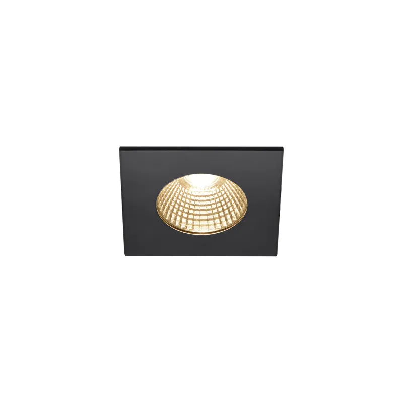 PATTA-I, encastré de plafond intérieur/extérieur, carré, noir, LED, 7,3W, 1800-3000K, IP20/IP65, Dim to warm, variable