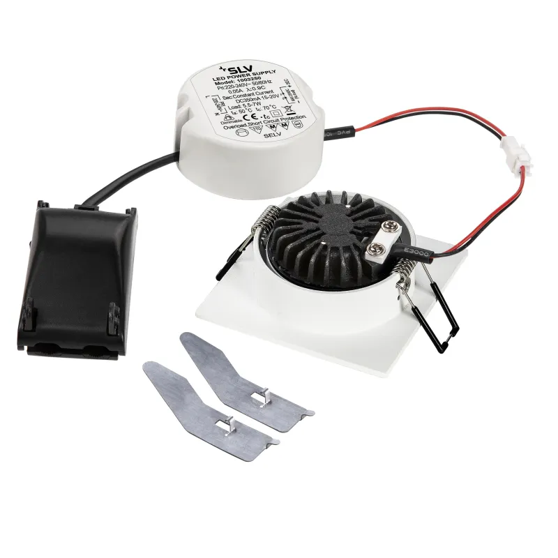 NEW TRIA 68, encastré de plafond carré, blanc mat, LED, 7,2W, 1800-3000K, clips/lames ressorts, Dim To warm, variable