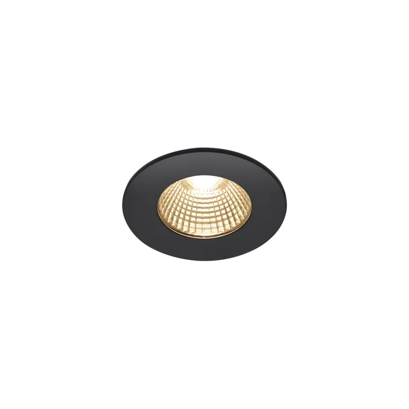 PATTA-I, encastré de plafond intérieur/extérieur, rond, noir, LED, 7,3W, 1800-3000K, IP20/IP65, Dim to warm, variable