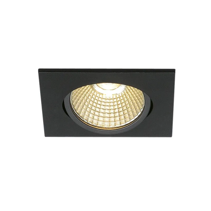 NEW TRIA 68, encastré de plafond carré, noir mat, LED, 7,2W, 1800-3000K, clips/lames ressorts, Dim To warm, variable