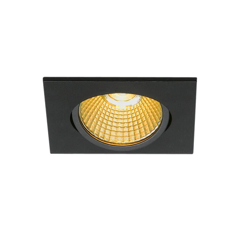 NEW TRIA 68, encastré de plafond carré, noir mat, LED, 7,2W, 1800-3000K, clips/lames ressorts, Dim To warm, variable