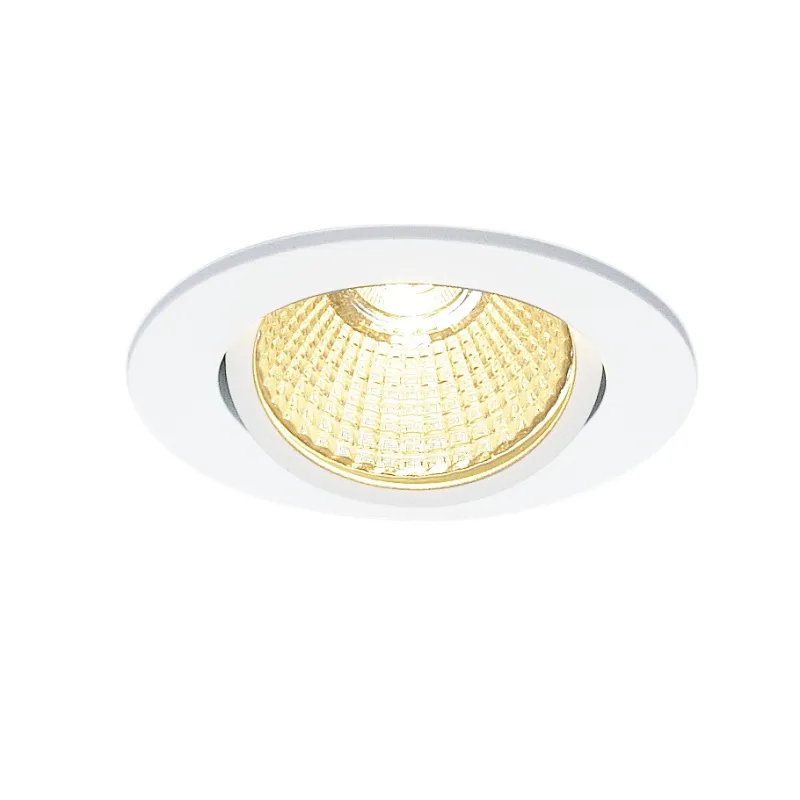 NEW TRIA 68, encastré de plafond rond, blanc mat, LED, 7,2W, 1800-3000K, clips/lames ressorts, Dim To warm, variable