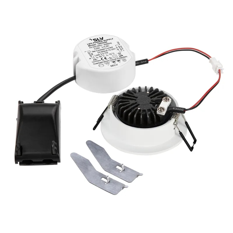 NEW TRIA 68, encastré de plafond rond, blanc mat, LED, 7,2W, 1800-3000K, clips/lames ressorts, Dim To warm, variable