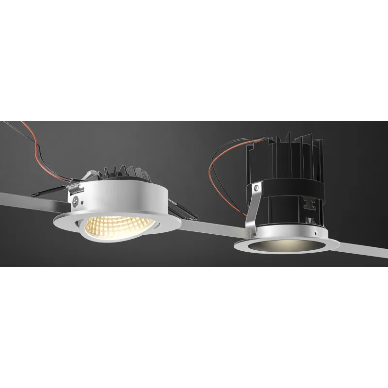 NEW TRIA 68, encastré de plafond rond, blanc mat, LED, 7,2W, 1800-3000K, clips/lames ressorts, Dim To warm, variable