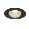 NEW TRIA 68, encastré de plafond rond, noir mat, LED, 7,2W, 1800-3000K, clips/lames ressorts, Dim To warm, variable