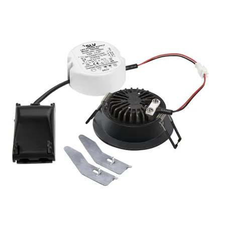 NEW TRIA 68, encastré de plafond rond, noir mat, LED, 7,2W, 1800-3000K, clips/lames ressorts, Dim To warm, variable