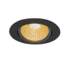 NEW TRIA 68, encastré de plafond rond, noir mat, LED, 7,2W, 1800-3000K, clips/lames ressorts, Dim To warm, variable