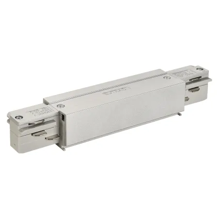 EUTRAC®, connecteur longitudinal avec possibilité d'alimentation, intérieur, pour rail 3 allumages en saillie, gris