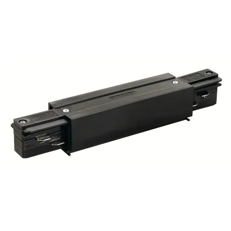 EUTRAC®, connecteur longitudinal avec possibilité d'alimentation, intérieur, pour rail 3 allumages en saillie, noir