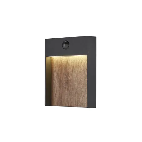 FLATT SENSOR, applique extérieure, anthracite/imitation bois, LED, 16W, 3000K/4000K, IP54, détecteur de mouvements