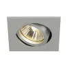 NEW TRIA 68, encastré de plafond intérieur, simple, carré, alu brossé, GU10/QPAR51, 50W max, clips/lames ressorts