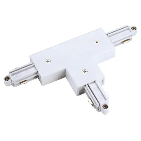 Connecteur en T, terre droite, intérieur, pour rail 1 allumage en saillie, blanc, avec possibilité d'alimentation