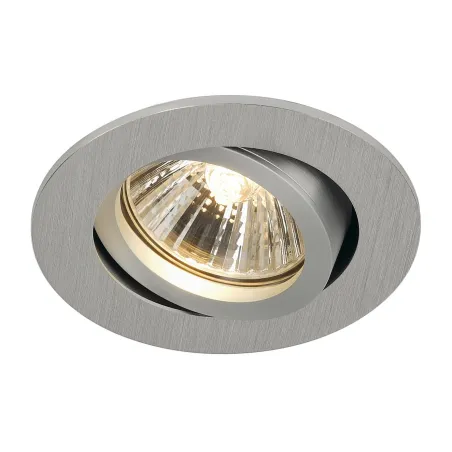 NEW TRIA 68, encastré de plafond intérieur, simple, rond, alu brossé, GU10/QPAR51, 50W max, clips/lames ressorts