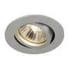 NEW TRIA 68, encastré de plafond intérieur, simple, rond, alu brossé, GU10/QPAR51, 50W max, clips/lames ressorts