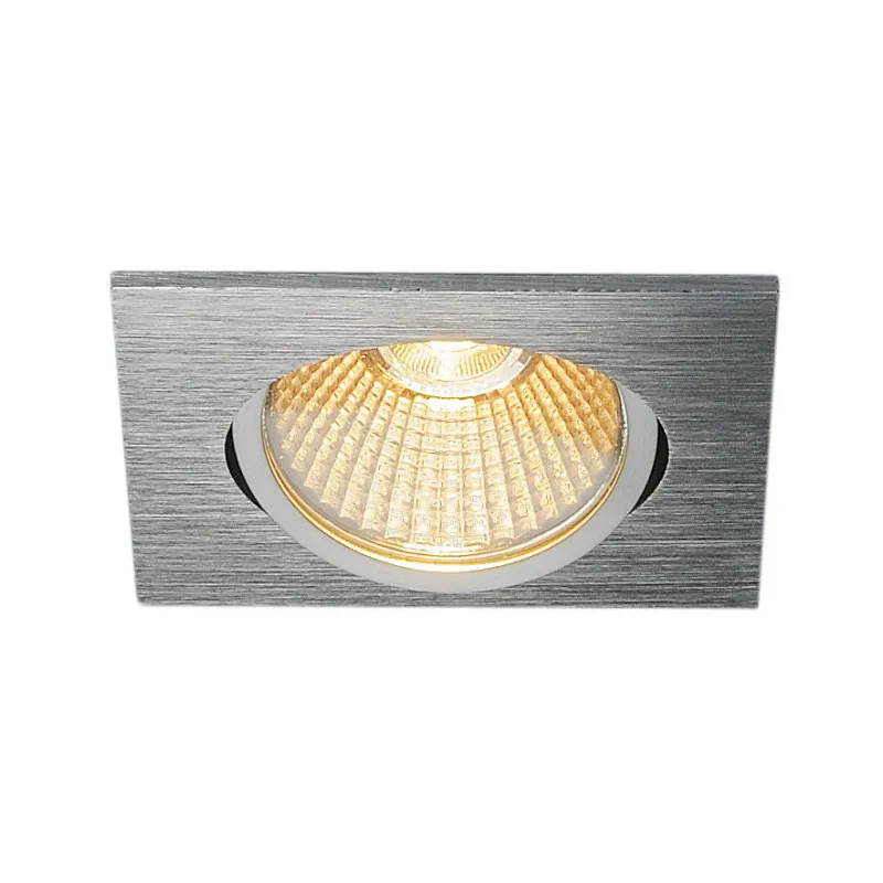 NEW TRIA 68, encastré de plafond intérieur, simple, carré, alu brossé, LED, 11W, 2700K, clips ressorts, variable
