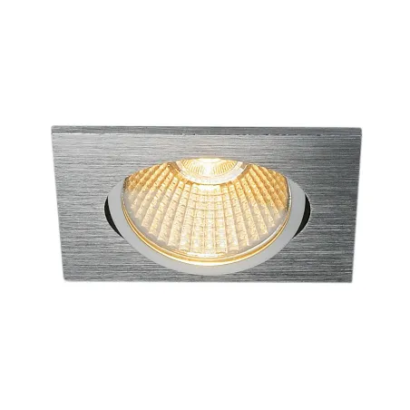 NEW TRIA 68, encastré de plafond intérieur, simple, carré, alu brossé, LED, 11W, 2700K, clips ressorts, variable
