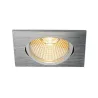 NEW TRIA 68, encastré de plafond intérieur, simple, carré, alu brossé, LED, 11W, 2700K, clips ressorts, variable