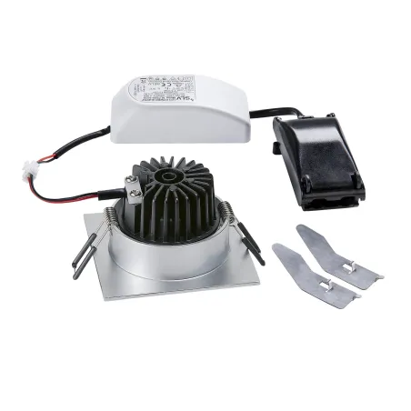 NEW TRIA 68, encastré de plafond intérieur, simple, carré, alu brossé, LED, 11W, 2700K, clips ressorts, variable