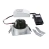 NEW TRIA 68, encastré de plafond intérieur, simple, carré, alu brossé, LED, 11W, 2700K, clips ressorts, variable