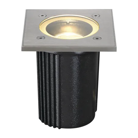 DASAR® EXACT 116, encastré de sol extérieur, carré, inox brossé, GU10/QPAR51, 35W max, IP67, collerette inox 316