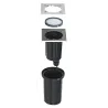 DASAR® EXACT 116, encastré de sol extérieur, carré, inox brossé, GU10/QPAR51, 35W max, IP67, collerette inox 316