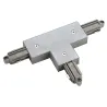 Connecteur en T, terre droite, intérieur, pour rail 1 allumage en saillie, gris, avec possibilité d'alimentation