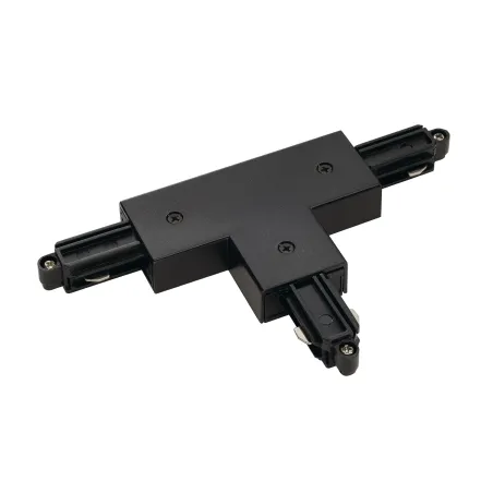 Connecteur en T, terre droite, intérieur, pour rail 1 allumage en saillie, noir, avec possibilité d'alimentation