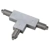 Connecteur en T, terre gauche, intérieur, pour rail 1 allumage en saillie, gris, avec possibilité d'alimentation