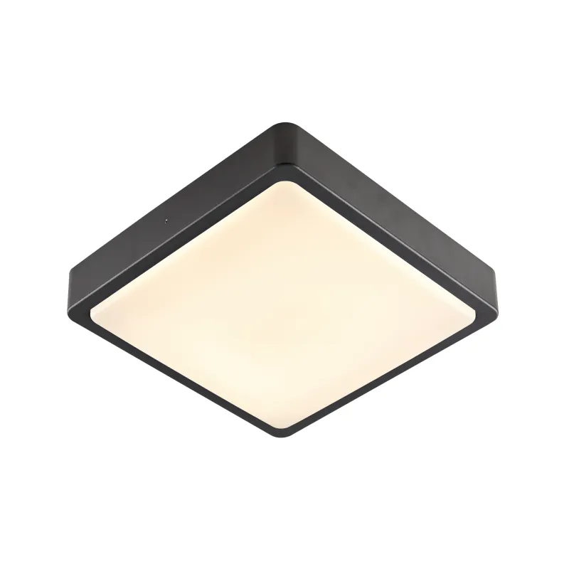 AINOS, applique et plafonnier extérieur, carré, anthracite, LED, 18W, 3000K/4000K, IP65, détecteur de mouvement