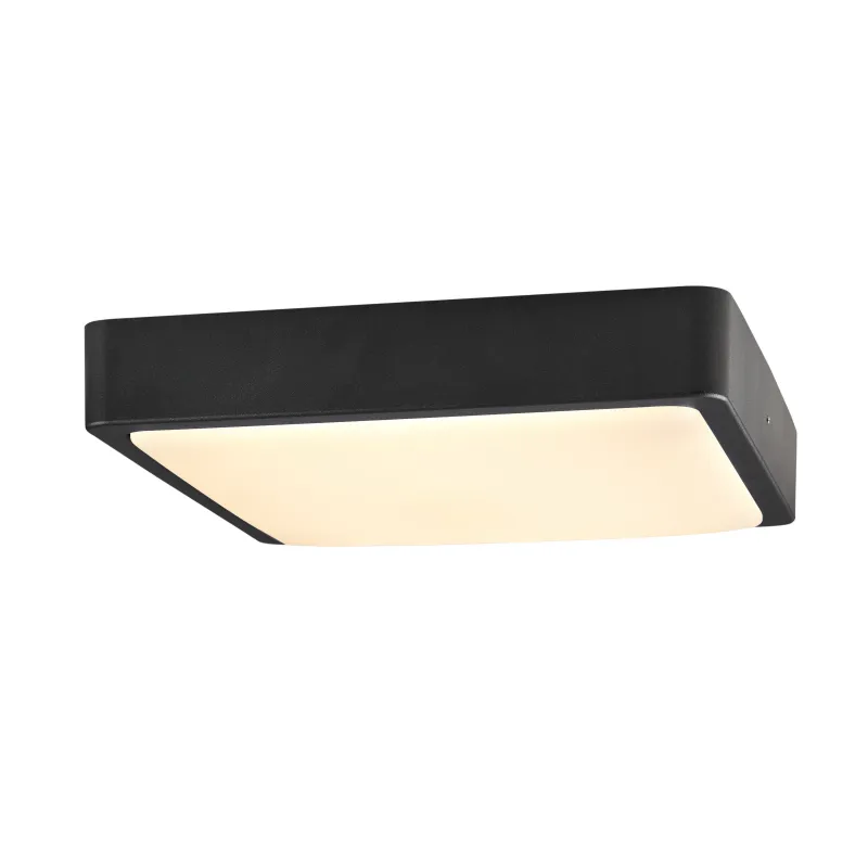 AINOS, applique et plafonnier extérieur, carré, anthracite, LED, 18W, 3000K/4000K, IP65, détecteur de mouvement