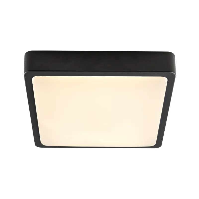 AINOS, applique et plafonnier extérieur, carré, anthracite, LED, 18W, 3000K/4000K, IP65, détecteur de mouvement