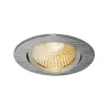NEW TRIA 68, encastré de plafond intérieur, simple, rond, alu brossé, LED, 11W, 2700K, clips ressorts, variable