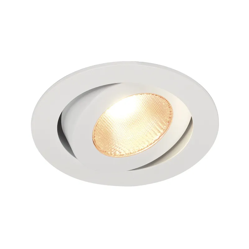 CONTONE®, encastré de plafond intérieur, rond, inclinable, blanc, LED, 16W, 2000K-3000K, Dim to warm, variable
