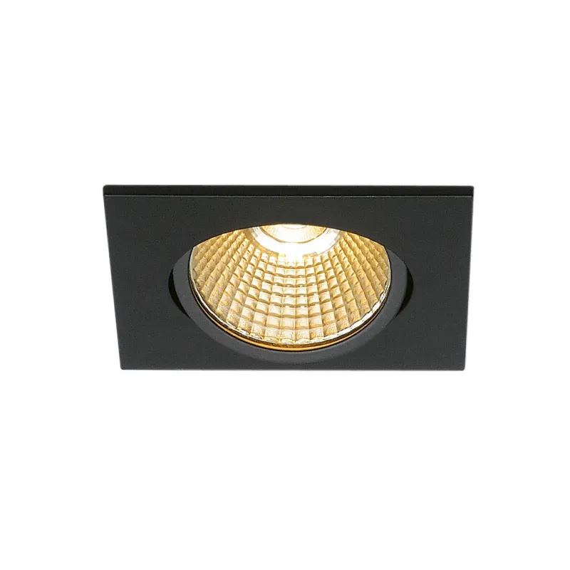 NEW TRIA 68, encastré de plafond intérieur, simple, carré, noir mat, LED, 11W, 2700K, clips ressorts, variable