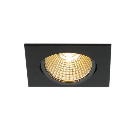 NEW TRIA 68, encastré de plafond intérieur, simple, carré, noir mat, LED, 11W, 2700K, clips ressorts, variable