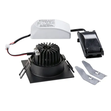 NEW TRIA 68, encastré de plafond intérieur, simple, carré, noir mat, LED, 11W, 2700K, clips ressorts, variable