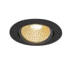 NEW TRIA 68, encastré de plafond intérieur, simple, rond, noir mat, LED, 11W, 2700K, clips ressorts, variable