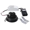 NEW TRIA 68, encastré de plafond intérieur, simple, rond, noir mat, LED, 11W, 2700K, clips ressorts, variable