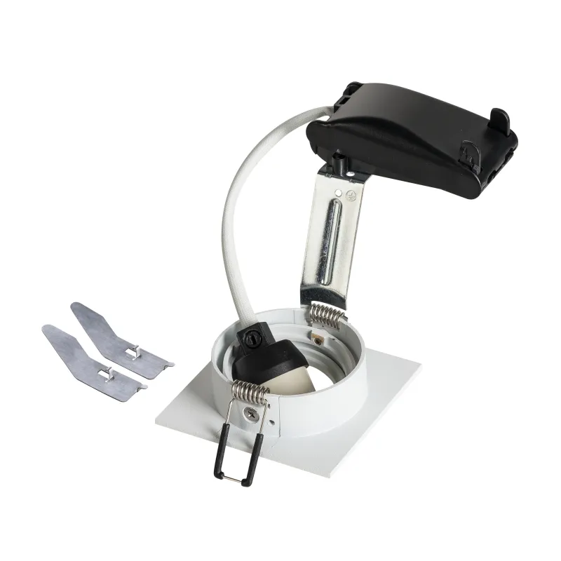 NEW TRIA 68, encastré de plafond intérieur, simple, carré, blanc, GU10/QPAR51, 50W max, clips/lames ressorts