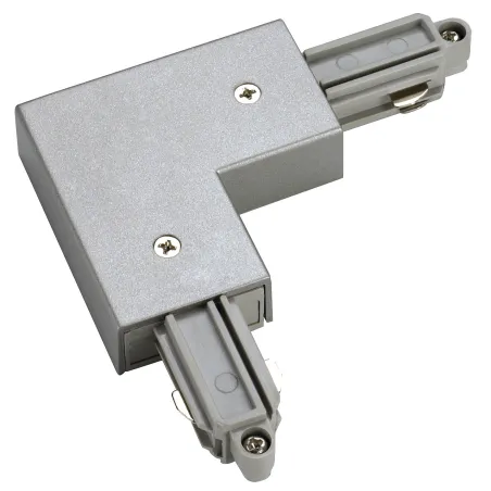 Connecteur d'angle, terre intérieure, pour rail 1 allumage en saillie, gris, avec possibilité d'alimentation