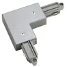 Connecteur d'angle, terre intérieure, pour rail 1 allumage en saillie, gris, avec possibilité d'alimentation