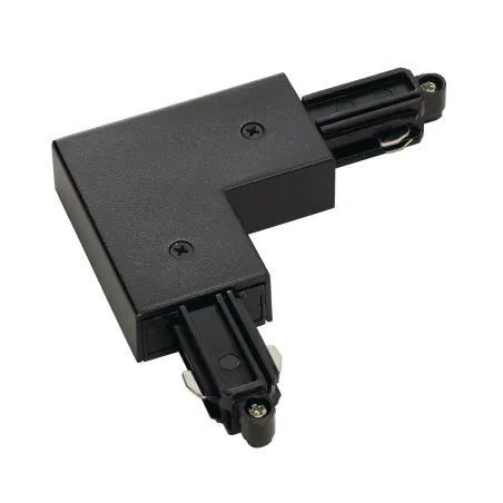 Connecteur d'angle, terre intérieure, pour rail 1 allumage en saillie, noir, avec possibilité d'alimentation