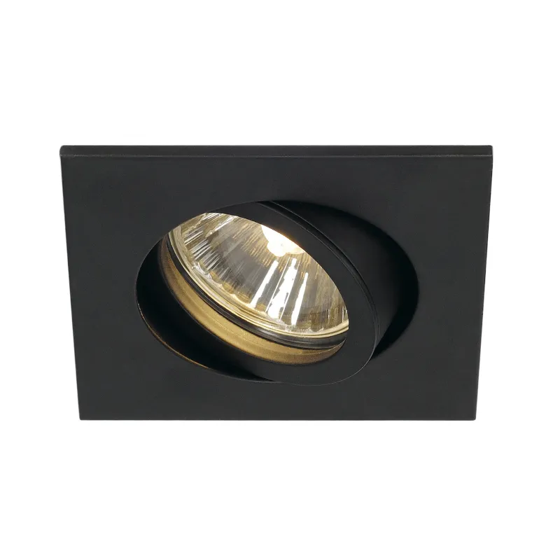 NEW TRIA 68, encastré de plafond intérieur, simple, carré, noir, GU10/QPAR51, 50W max, clips/lames ressorts