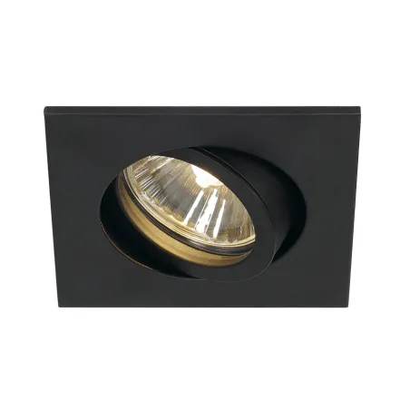 NEW TRIA 68, encastré de plafond intérieur, simple, carré, noir, GU10/QPAR51, 50W max, clips/lames ressorts