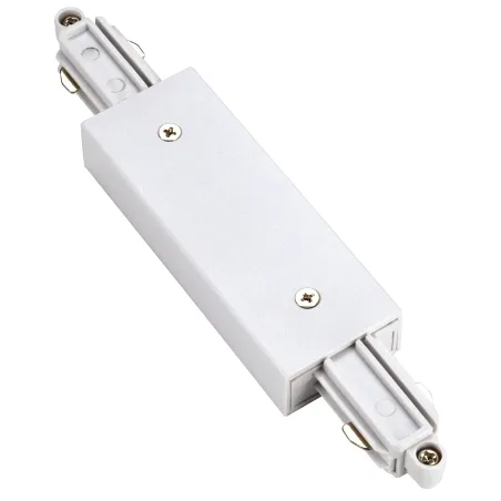 Connecteur longitudinal, pour rail 1 allumage en saillie, intérieur, blanc, avec possibilité d'alimentation