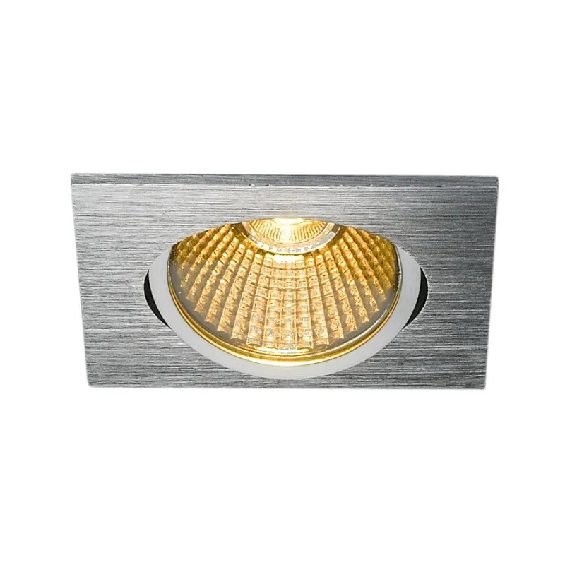 NEW TRIA 68, encastré de plafond, carré, alu brossé, LED, 7,2W, 1800-3000K, clips/lames ressorts, variable