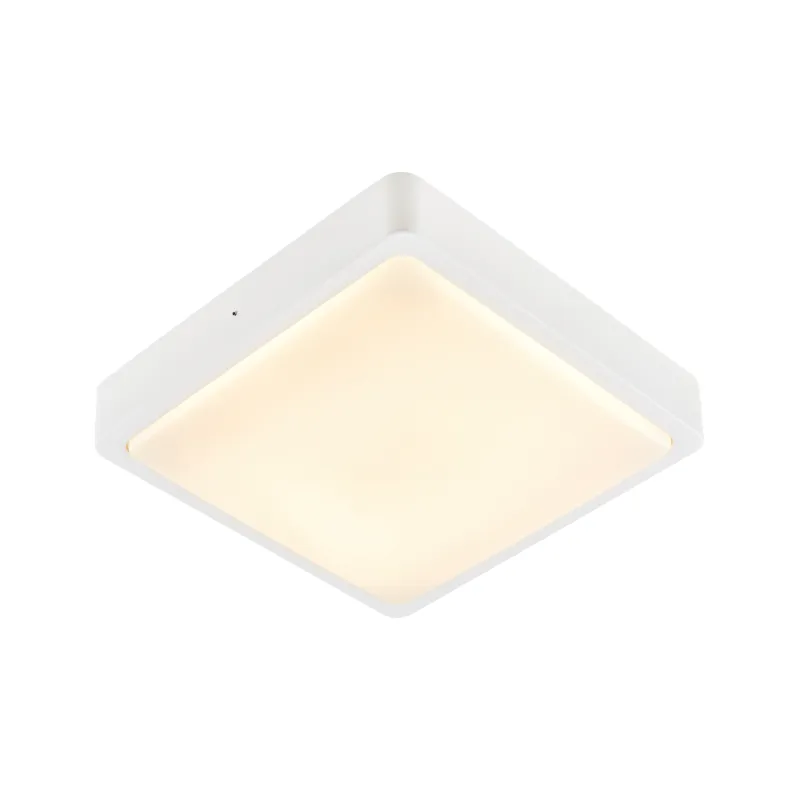 AINOS, applique et plafonnier extérieur, carré, blanc, LED, 18W, 3000K/4000K, IP65, détecteur de mouvement