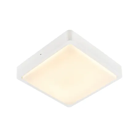 AINOS, applique et plafonnier extérieur, carré, blanc, LED, 18W, 3000K/4000K, IP65, détecteur de mouvement