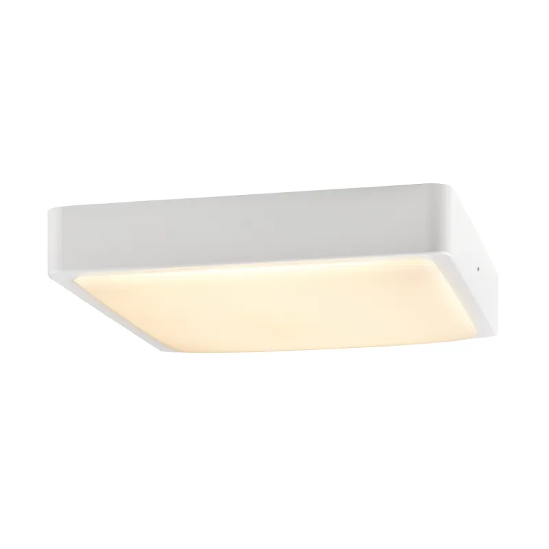 AINOS, applique et plafonnier extérieur, carré, blanc, LED, 18W, 3000K/4000K, IP65, détecteur de mouvement